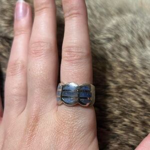 Vintage sterling silver blue sodalite inlay ring